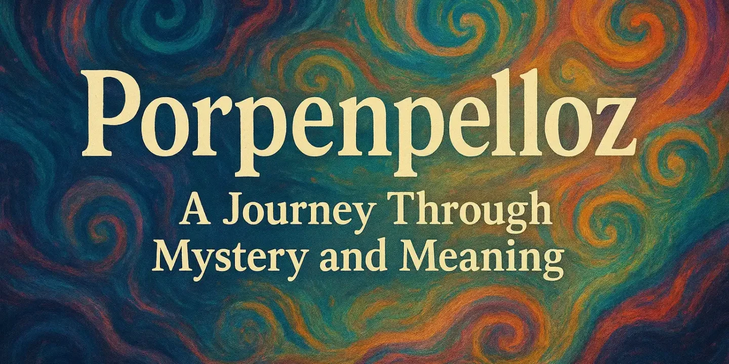 Porpenpelloz: A Journey Through Mystery and Meaning 1 Abstract swirling artwork with the text ‘Porpenpelloz: A Journey Through Mystery and Meaning,’ representing the concept of creative ambiguity and exploration